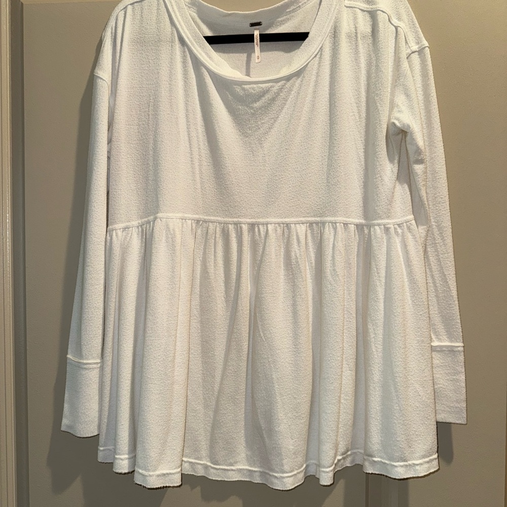 Free People Cream Long Sleeve Tunic